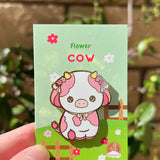 Flower Cow Enamel Pin