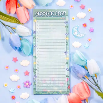 Botanical Bliss Grocery List Notepad