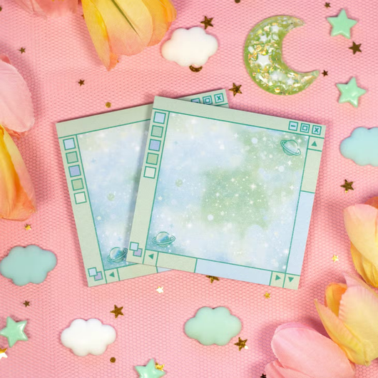Green Galaxy Popup Sticky Notes