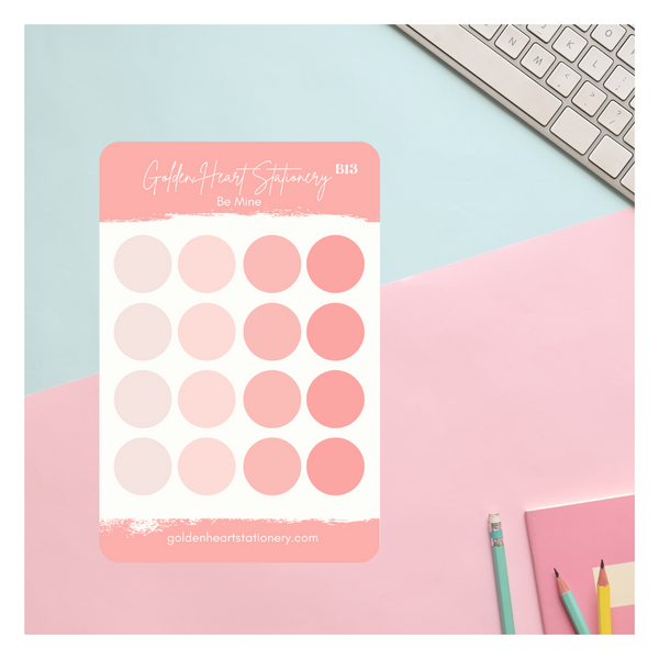 Big and Small Dots Sticker Sheet - Be Mine