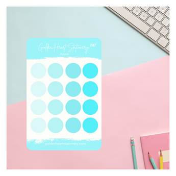Big and Small Dots Sticker Sheet - Azure