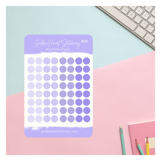 Big and Small Dots Sticker Sheet - Pretty Purple