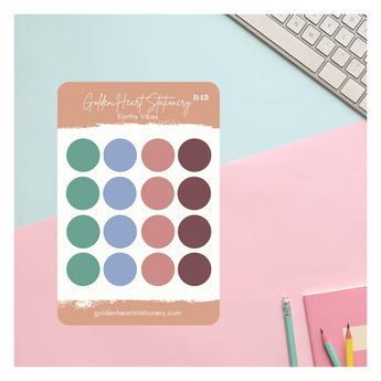 Big and Small Dots Sticker Sheet - Earthy Vibes