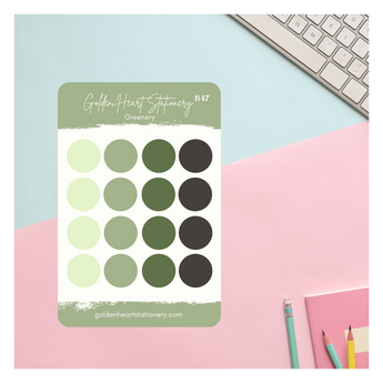Big and Small Dots Sticker Sheet - Greenery