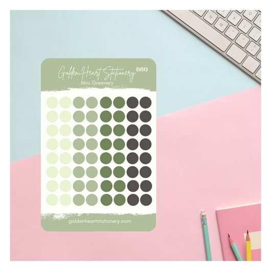Big and Small Dots Sticker Sheet - Greenery