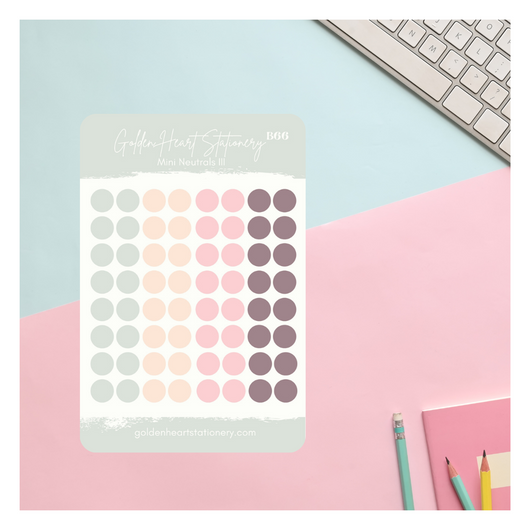 Big and Small Dots Sticker Sheet - Neutral III