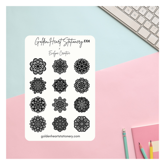 Mandalas Foiled Sticker Sheet - Collab with Evelyne Créative