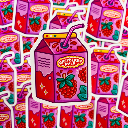 Raspberry Milk Sticker